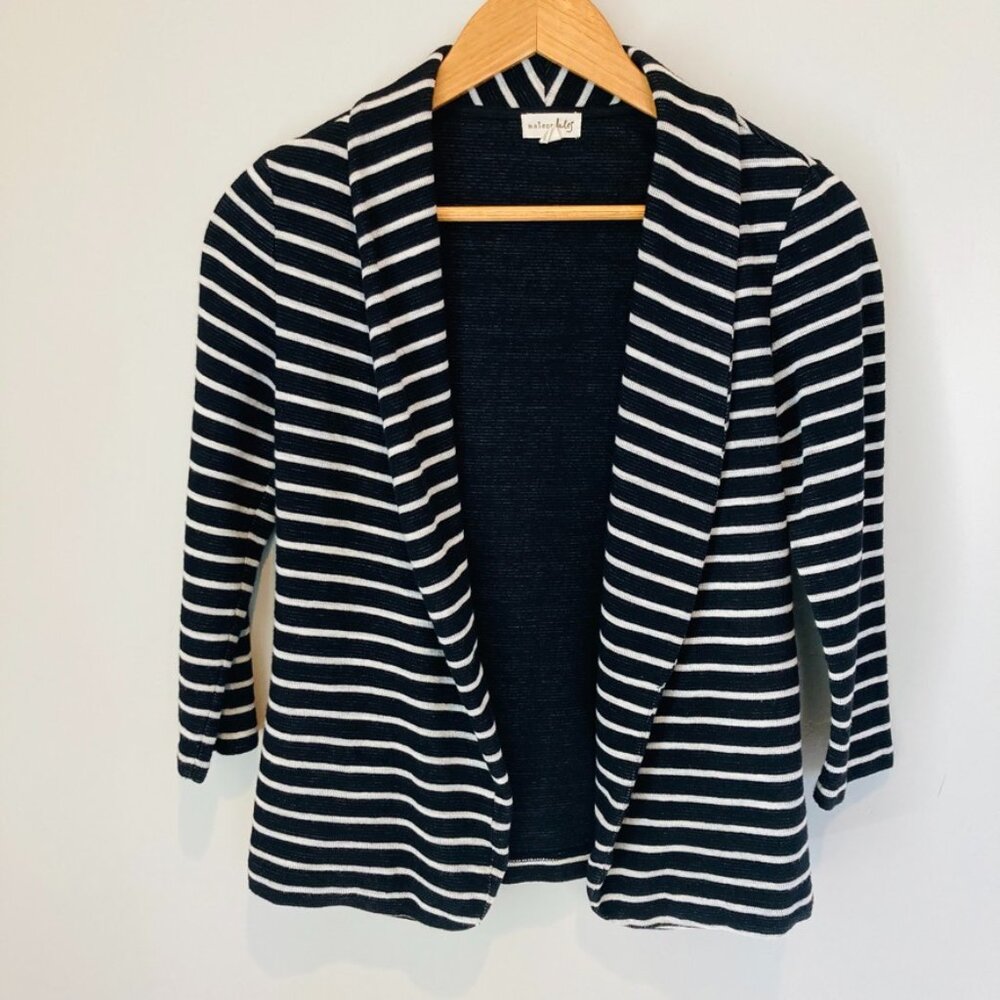 Maison Jules Sao Paulo Black White Stripe Stretch Blazer